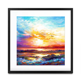 Colourful Sunset Square Framed Art Print Colourful Sunset Square Framed Art Print wall art product Leon Devenice