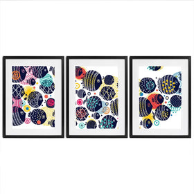 Colourful Swimming Fish Framed Art Print Trio Colourful Swimming Fish Framed Art Print Trio wall art product Vyazovskaya Julia / Shutterstock