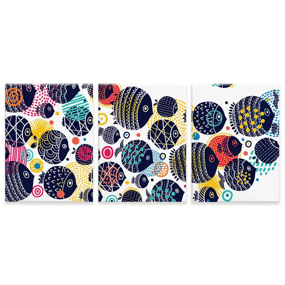 Colourful Swimming Fish Trio Canvas Print Colourful Swimming Fish Trio Canvas Print wall art product Vyazovskaya Julia / Shutterstock