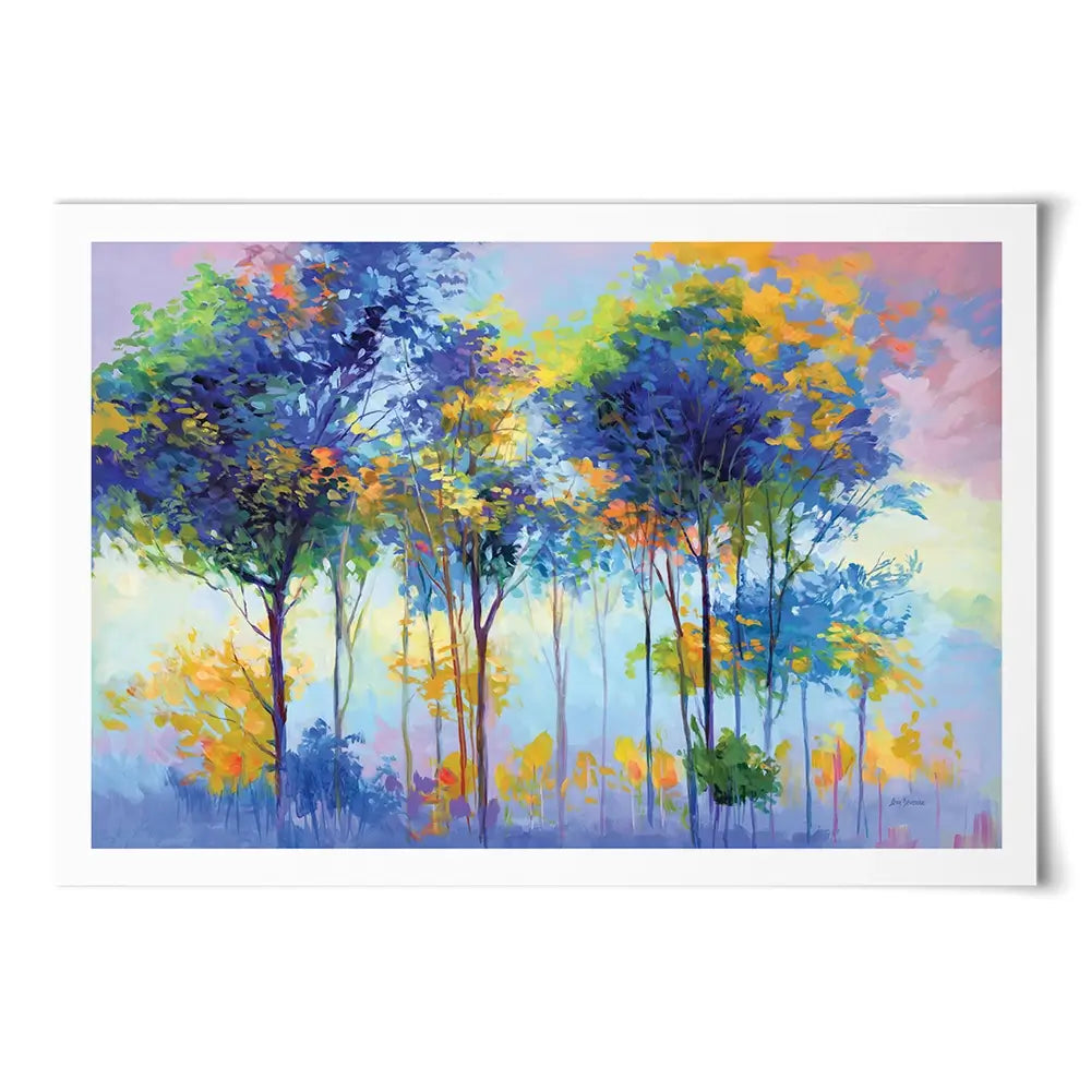 Colourful Tranquil Trees Art Print Colourful Tranquil Trees Art Print wall art product Leon Devenice