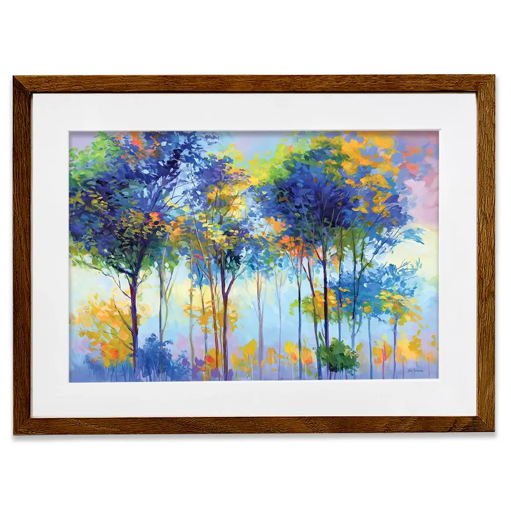 Colourful Tranquil Trees Framed Art Print Colourful Tranquil Trees Framed Art Print wall art product Leon Devenice