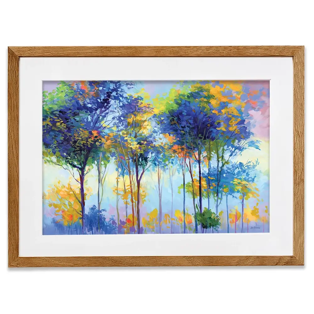 Colourful Tranquil Trees Framed Art Print Colourful Tranquil Trees Framed Art Print wall art product Leon Devenice