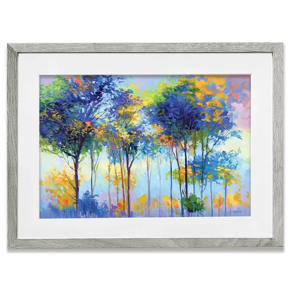 Colourful Tranquil Trees Framed Art Print Colourful Tranquil Trees Framed Art Print wall art product Leon Devenice