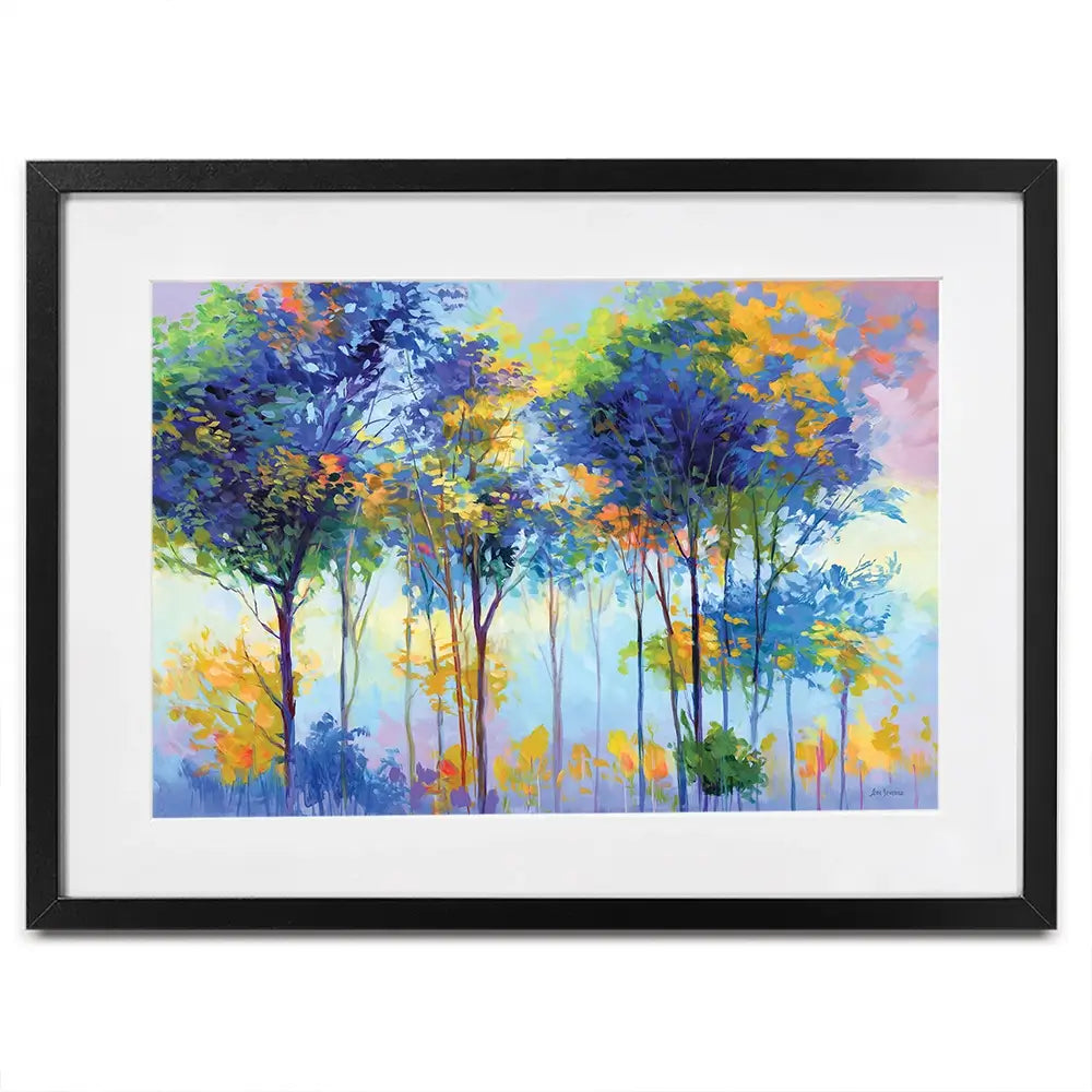 Colourful Tranquil Trees Framed Art Print Colourful Tranquil Trees Framed Art Print wall art product Leon Devenice