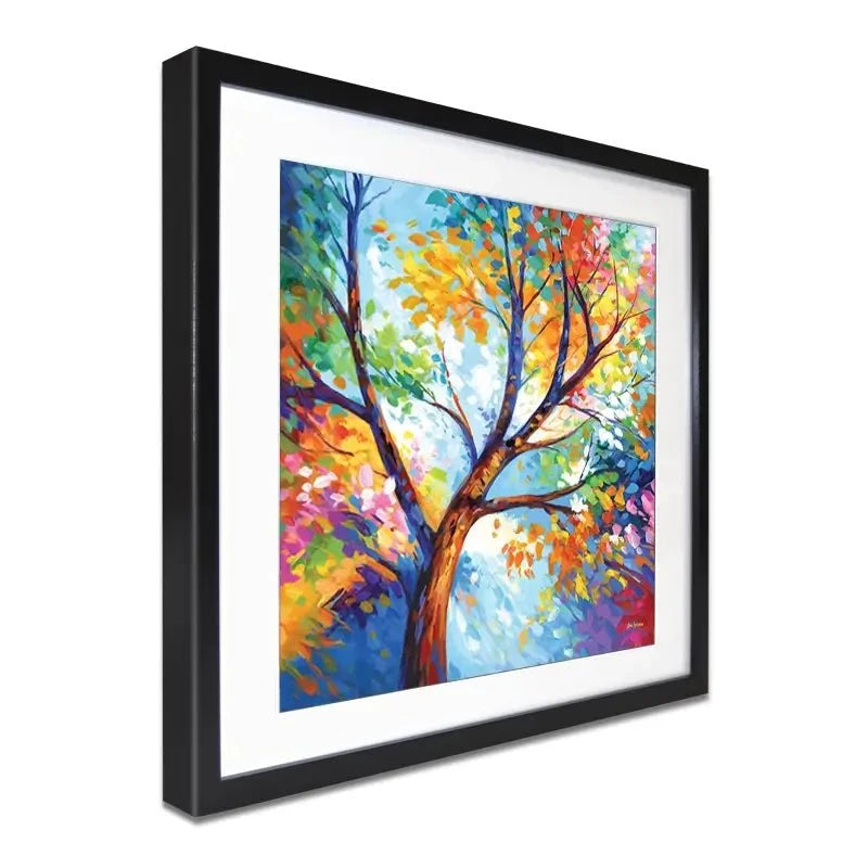 Colourful Tree Of Joy Framed Art Print Colourful Tree Of Joy Framed Art Print wall art product Leon Devenice