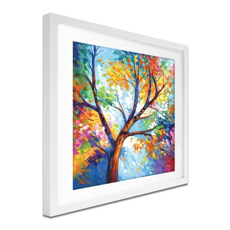 Colourful Tree Of Joy Framed Art Print Colourful Tree Of Joy Framed Art Print wall art product Leon Devenice