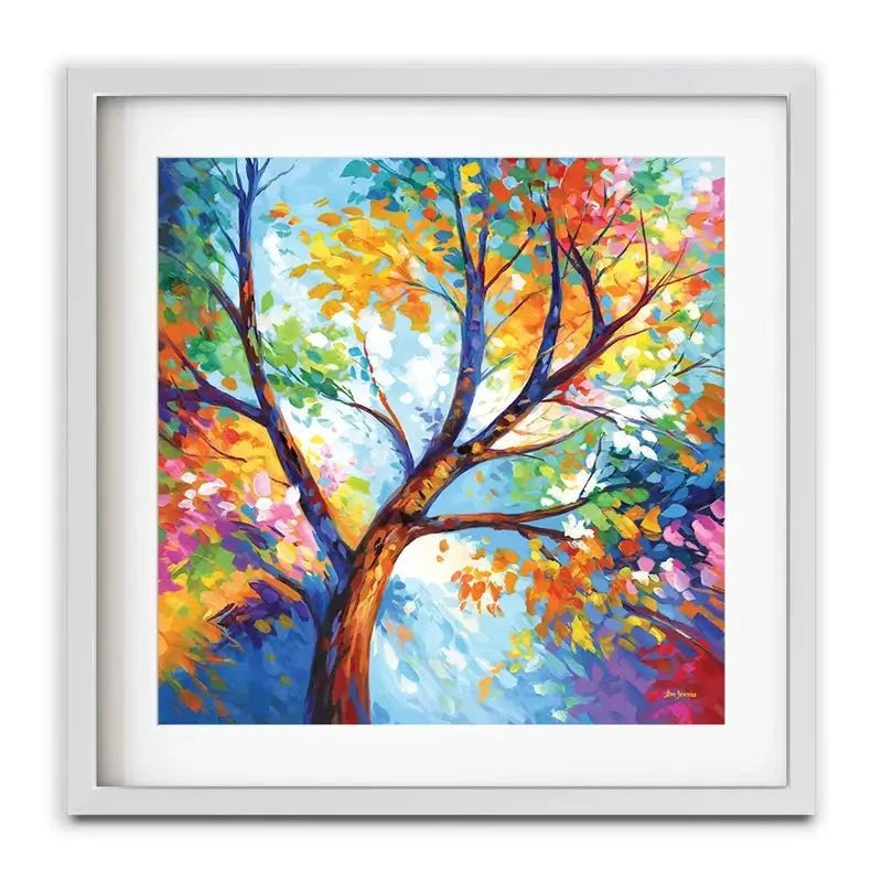 Colourful Tree Of Joy Framed Art Print Colourful Tree Of Joy Framed Art Print wall art product Leon Devenice