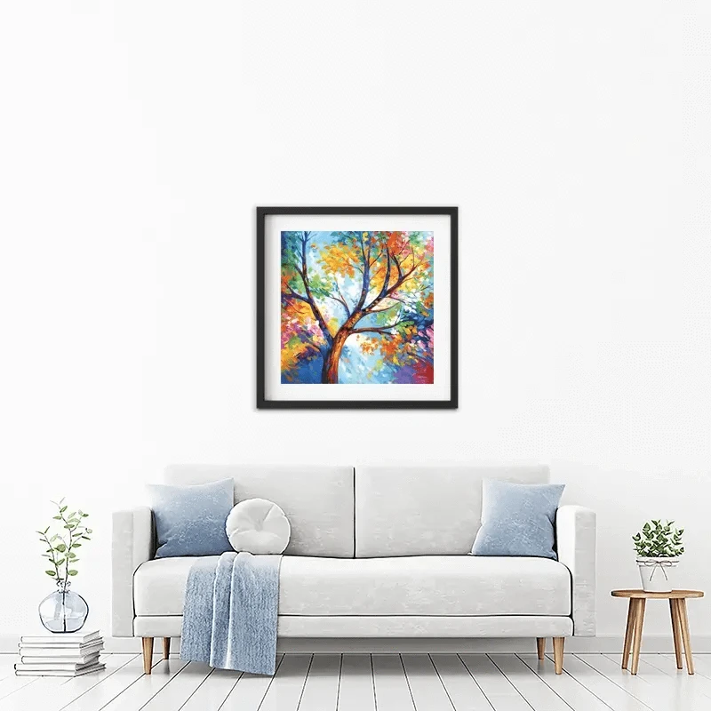 Colourful Tree Of Joy Framed Art Print Colourful Tree Of Joy Framed Art Print wall art product Leon Devenice
