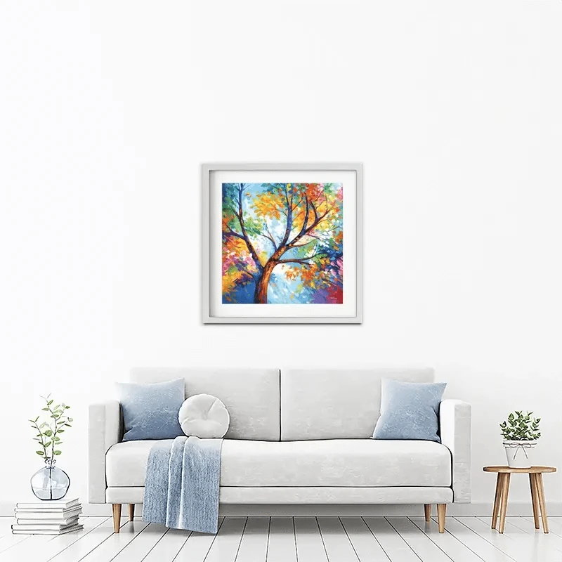 Colourful Tree Of Joy Framed Art Print Colourful Tree Of Joy Framed Art Print wall art product Leon Devenice