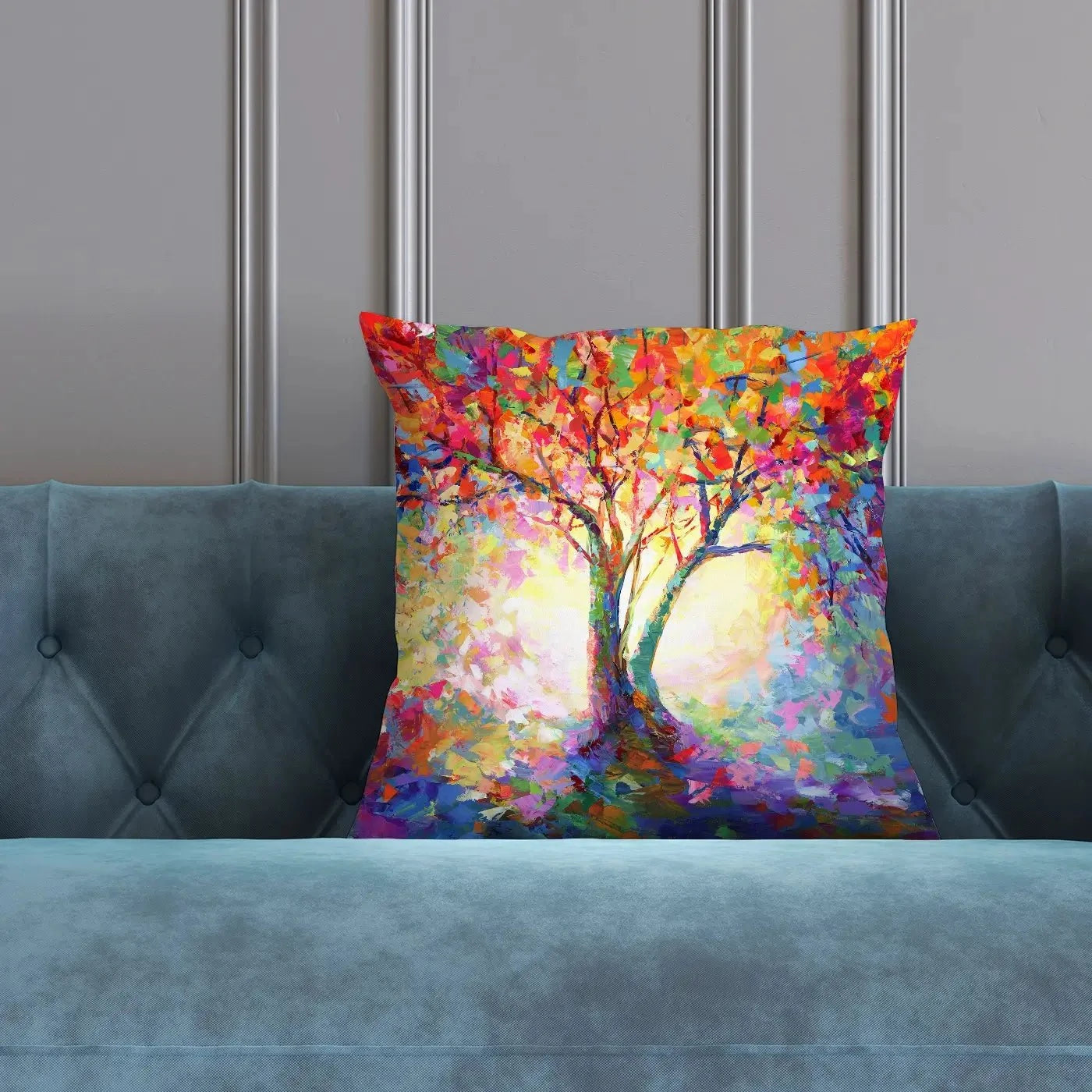 Colourful Tree Of Life Cushion Colourful Tree Of Life Cushion wall art product Leon Devenice
