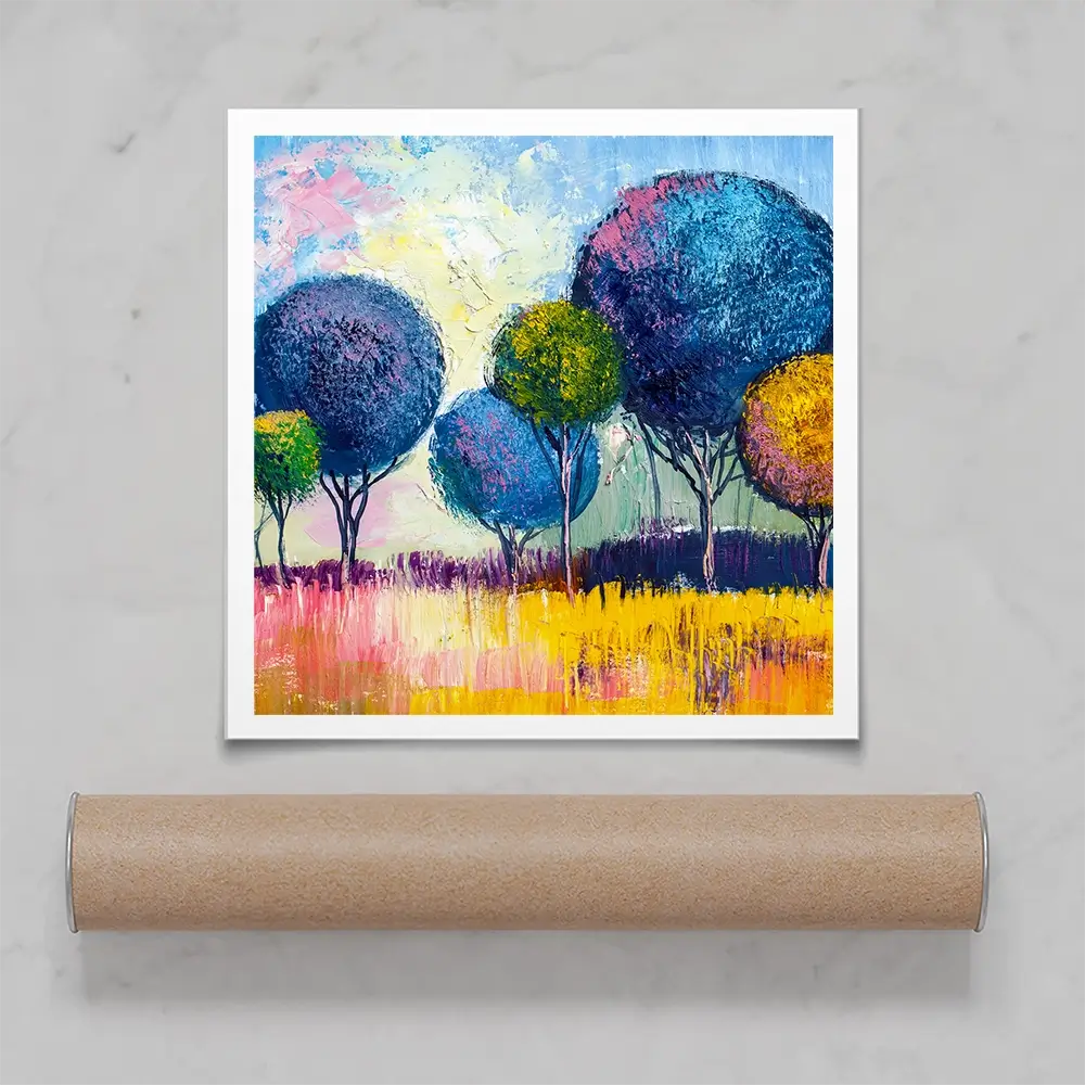 Colourful Trees Square Art Print Colourful Trees Square Art Print wall art product S-Belov / Shutterstock