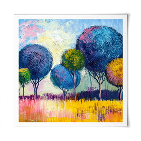 Colourful Trees Square Art Print Colourful Trees Square Art Print wall art product S-Belov / Shutterstock