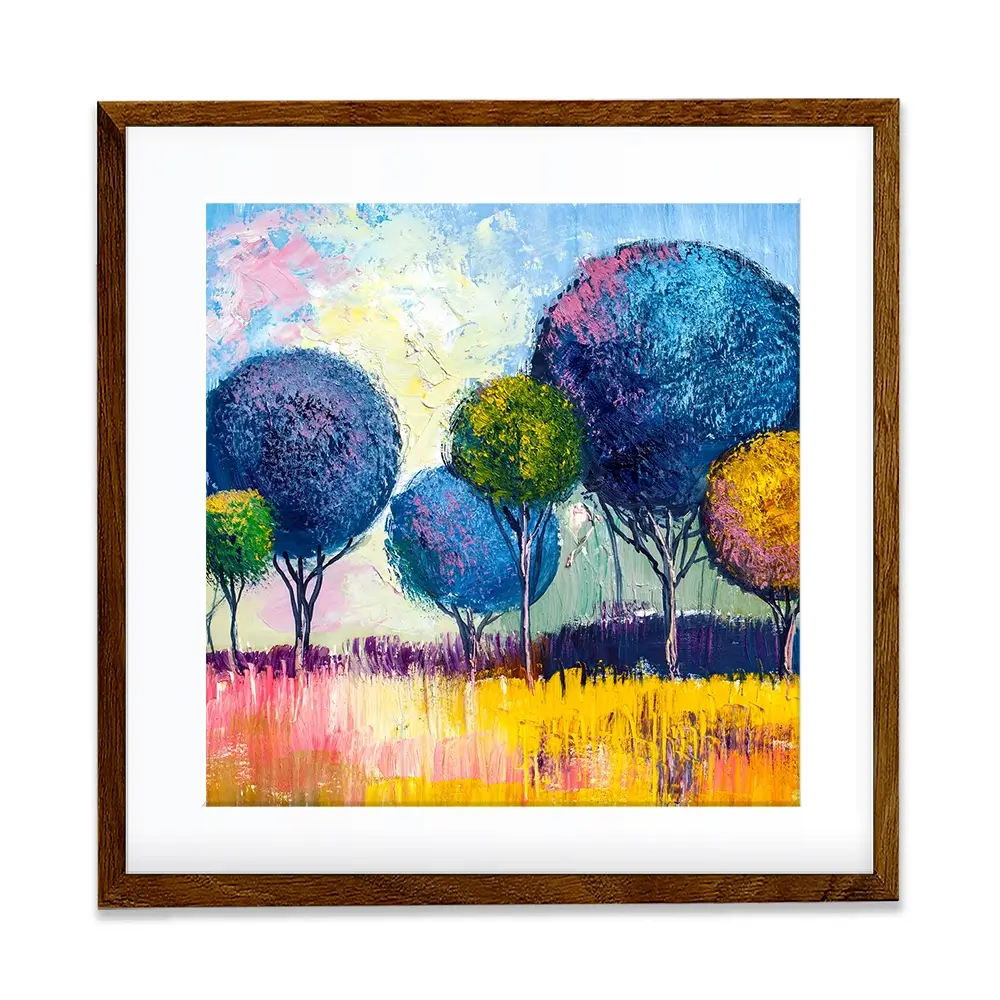 Colourful Trees Square Framed Art Print Colourful Trees Square Framed Art Print wall art product S-Belov / Shutterstock