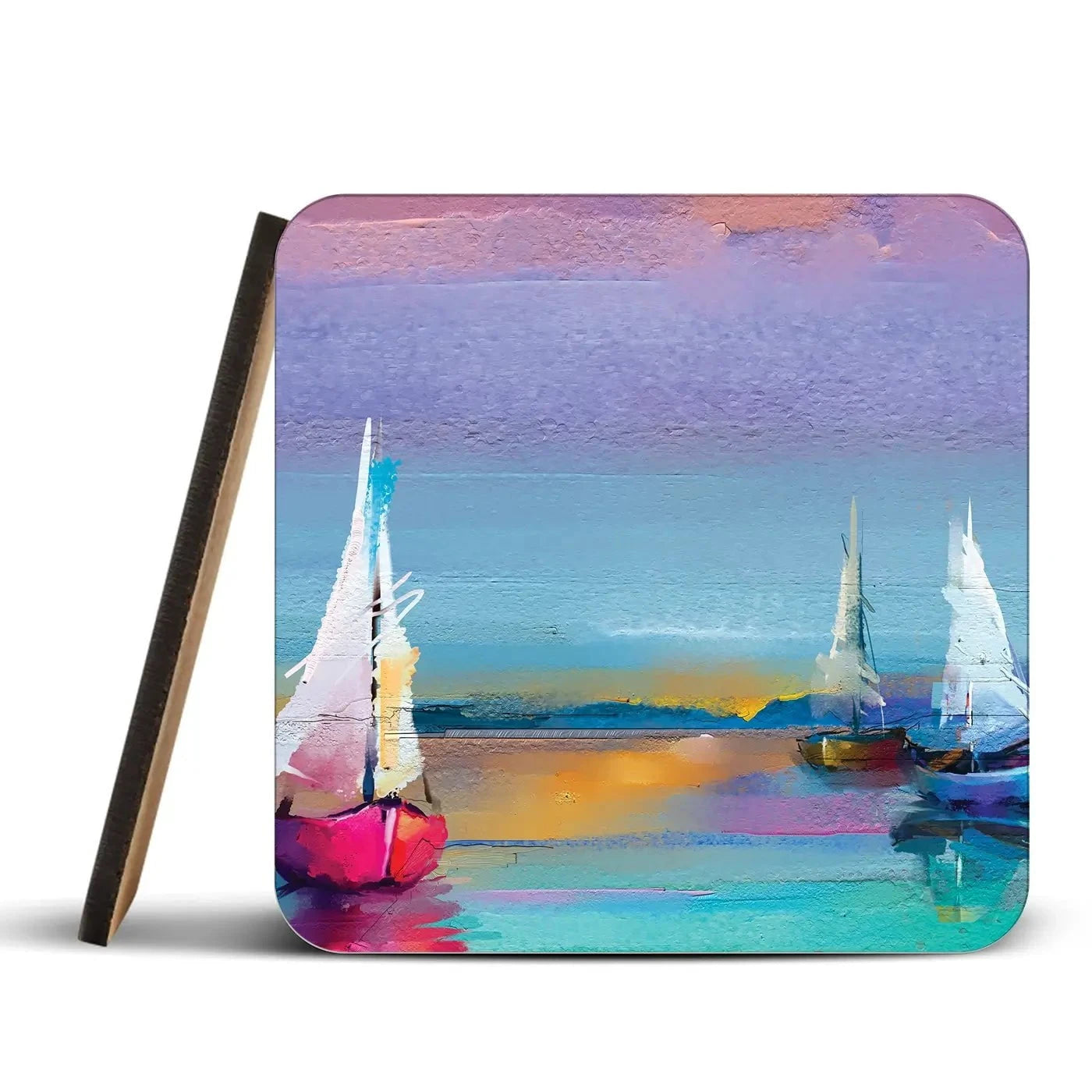 Colourful Trio Of Boats Coaster Set Rainbow Soul Tree Coaster Set | Rainbow Soul Tree Art Coasters wall art product pluie_r / Shutterstock