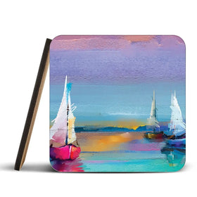 Colourful Trio Of Boats Coaster Set Rainbow Soul Tree Coaster Set | Rainbow Soul Tree Art Coasters wall art product pluie_r / Shutterstock
