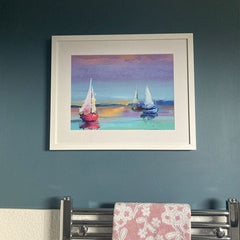 Colourful Trio Of Boats Framed Art Print wall art product pluie_r / Shutterstock