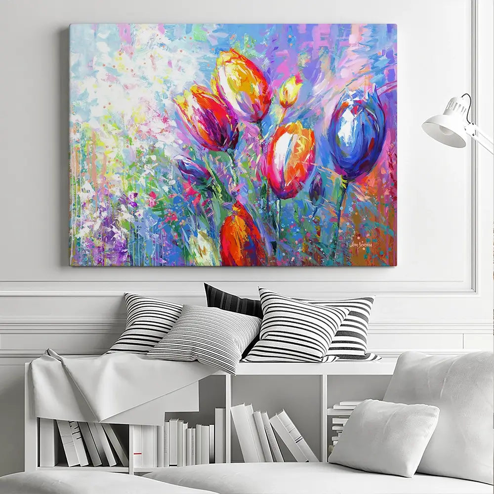 Colourful Tulips Canvas Print Colourful Tulips Canvas Print wall art product Leon Devenice