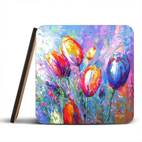 Colourful Tulips Coaster Set Colourful Tulips Coaster Set wall art product Art Print Shop