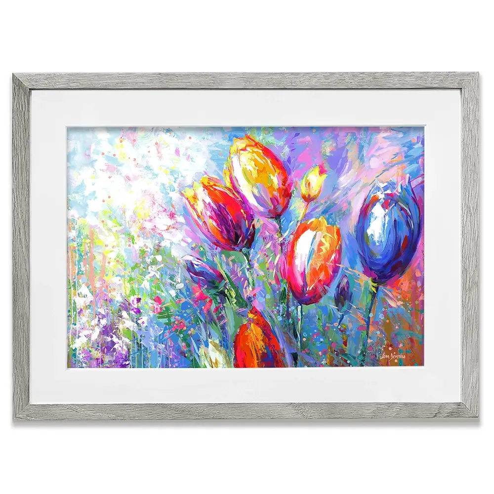Colourful Tulips Framed Art Print Colourful Tulips Framed Art Print wall art product Leon Devenice