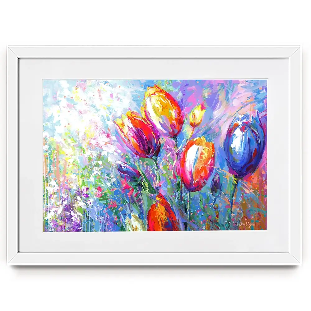 Colourful Tulips Framed Art Print Colourful Tulips Framed Art Print wall art product Leon Devenice