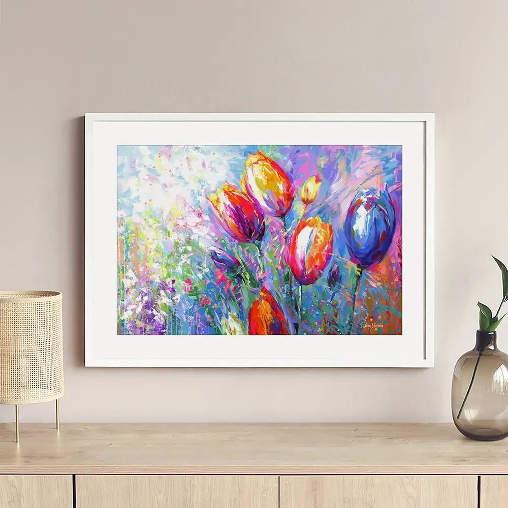 Colourful Tulips Framed Art Print Colourful Tulips Framed Art Print wall art product Leon Devenice