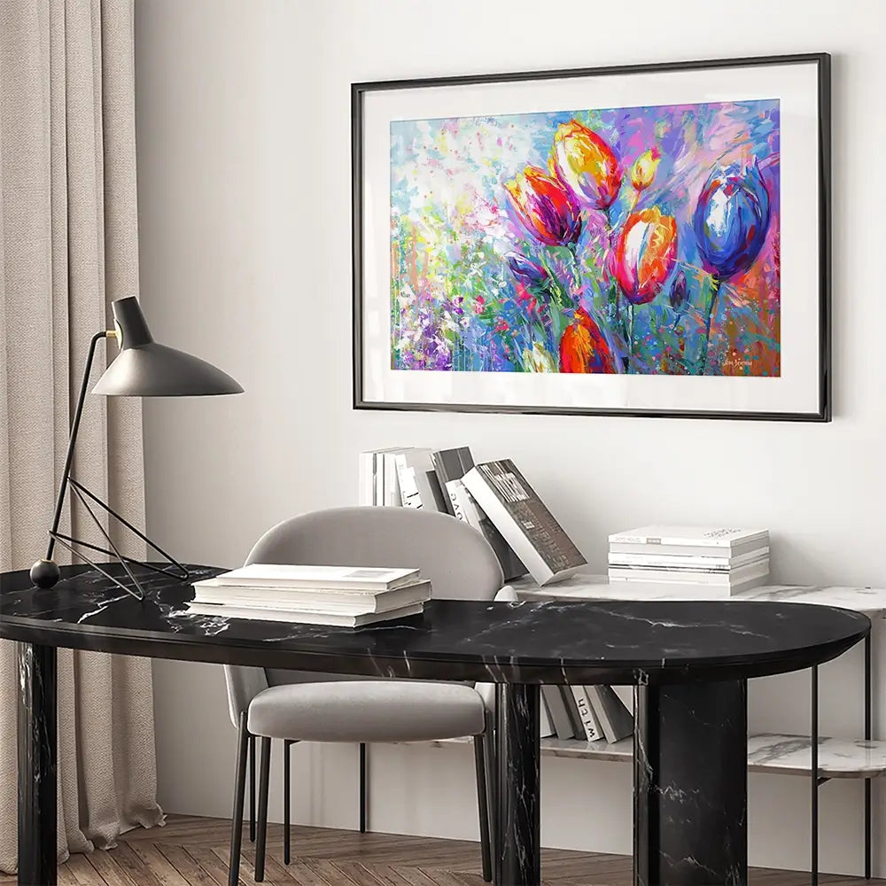 Colourful Tulips Framed Art Print Colourful Tulips Framed Art Print wall art product Leon Devenice