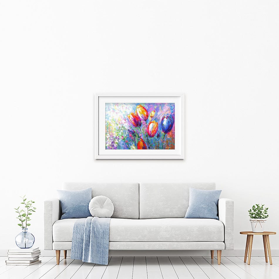 Colourful Tulips Framed Art Print wall art product Leon Devenice