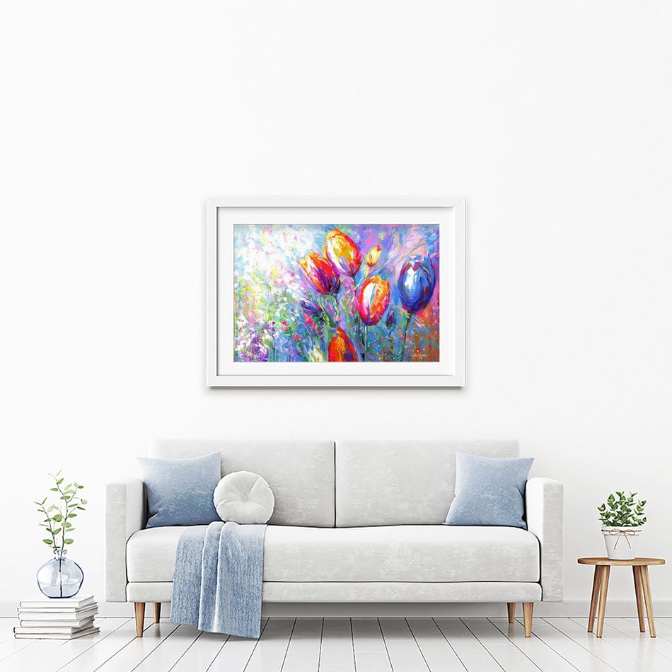 Colourful Tulips Framed Art Print wall art product Leon Devenice