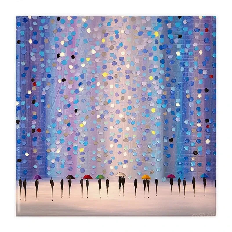 Colourful Umbrellas Against Purple Canvas Print Colourful Umbrellas Against Purple Canvas Print wall art product Ekaterina Ermilkina