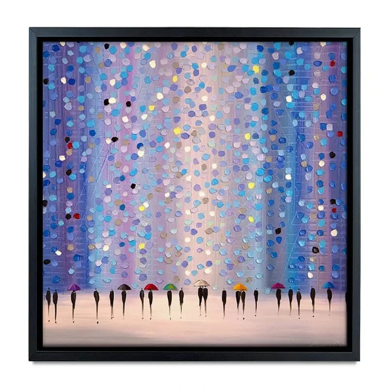 Colourful Umbrellas Against Purple Canvas Print Colourful Umbrellas Against Purple Canvas Print wall art product Ekaterina Ermilkina