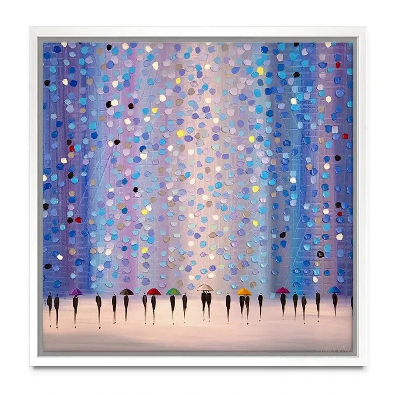 Colourful Umbrellas Against Purple Canvas Print Colourful Umbrellas Against Purple Canvas Print wall art product Ekaterina Ermilkina