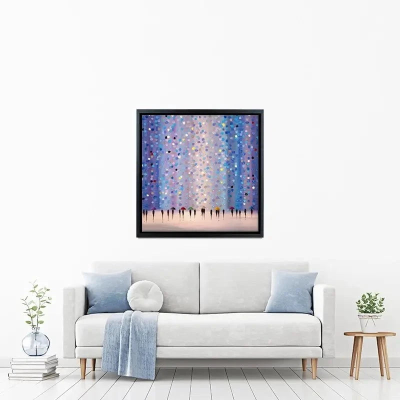 Colourful Umbrellas Against Purple Canvas Print Colourful Umbrellas Against Purple Canvas Print wall art product Ekaterina Ermilkina