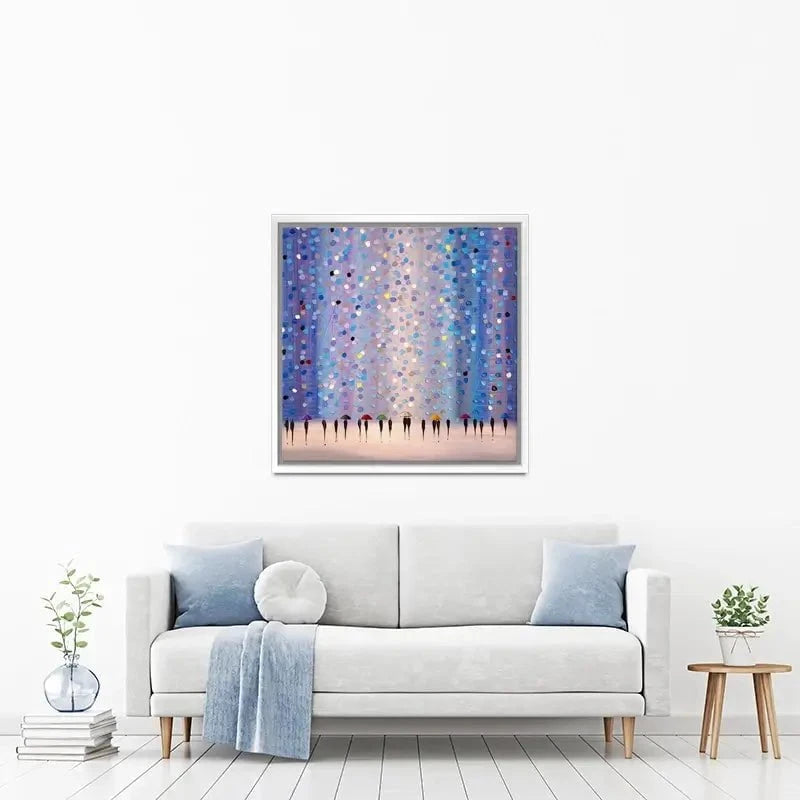 Colourful Umbrellas Against Purple Canvas Print Colourful Umbrellas Against Purple Canvas Print wall art product Ekaterina Ermilkina