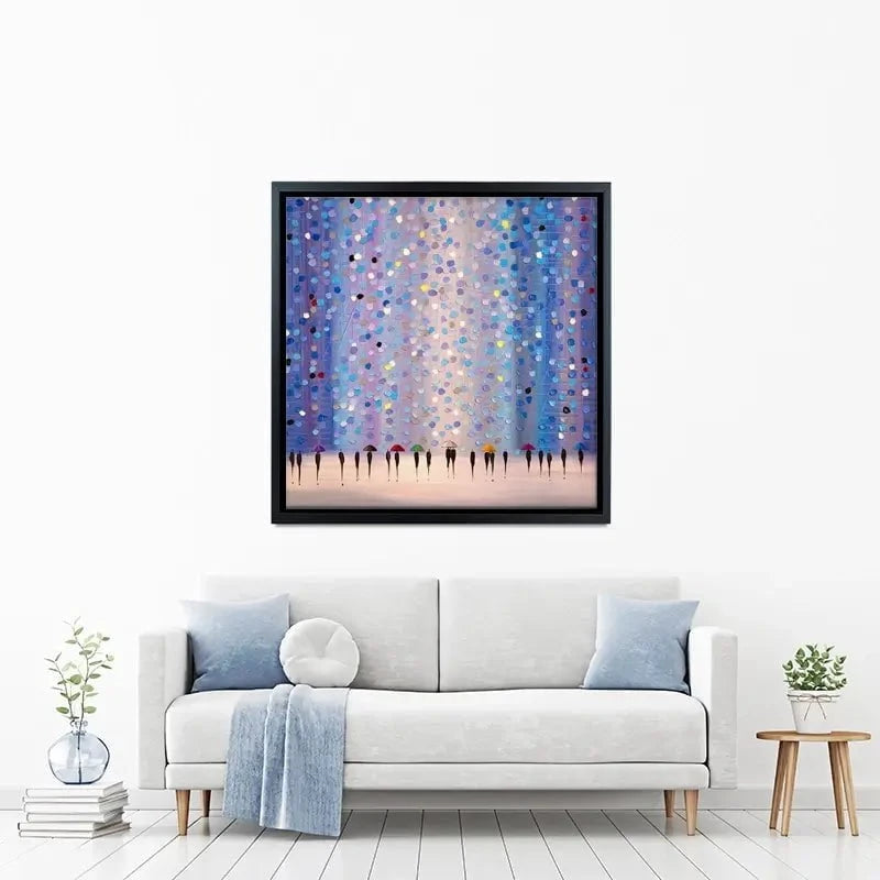 Colourful Umbrellas Against Purple Canvas Print Colourful Umbrellas Against Purple Canvas Print wall art product Ekaterina Ermilkina