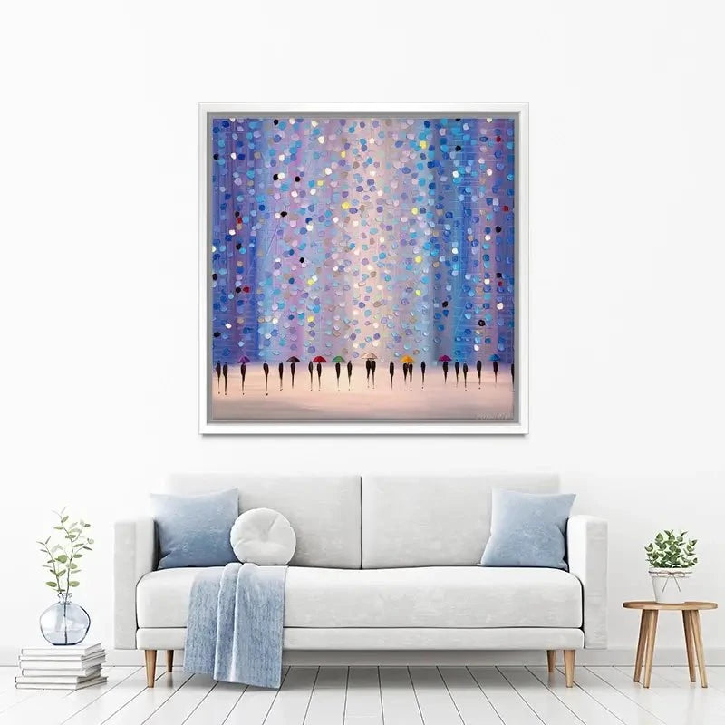 Colourful Umbrellas Against Purple Canvas Print Colourful Umbrellas Against Purple Canvas Print wall art product Ekaterina Ermilkina