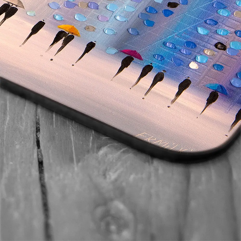 Colourful Umbrellas Against Purple Coaster Set Rainbow Soul Tree Coaster Set | Rainbow Soul Tree Art Coasters wall art product Ekaterina Ermilkina