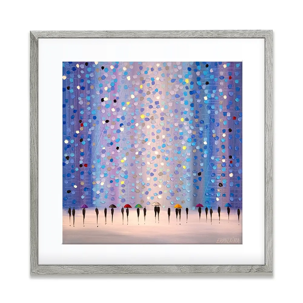 Colourful Umbrellas Against Purple Framed Art Print Colourful Umbrellas Against Purple Framed Art Print wall art product Ekaterina Ermilkina