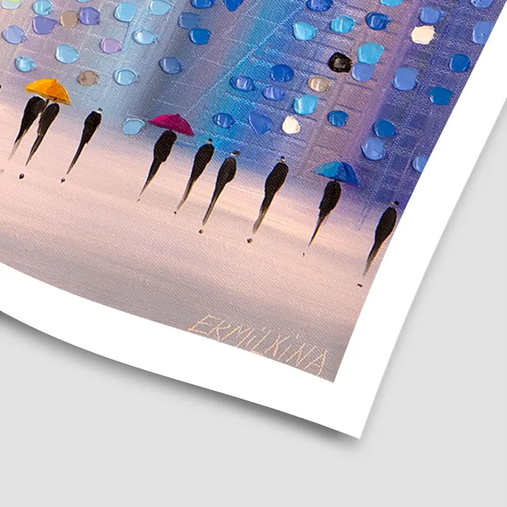 Colourful Umbrellas Against Purple Square Art Print Colourful Umbrellas Against Purple Square Art Print wall art product Ekaterina Ermilkina