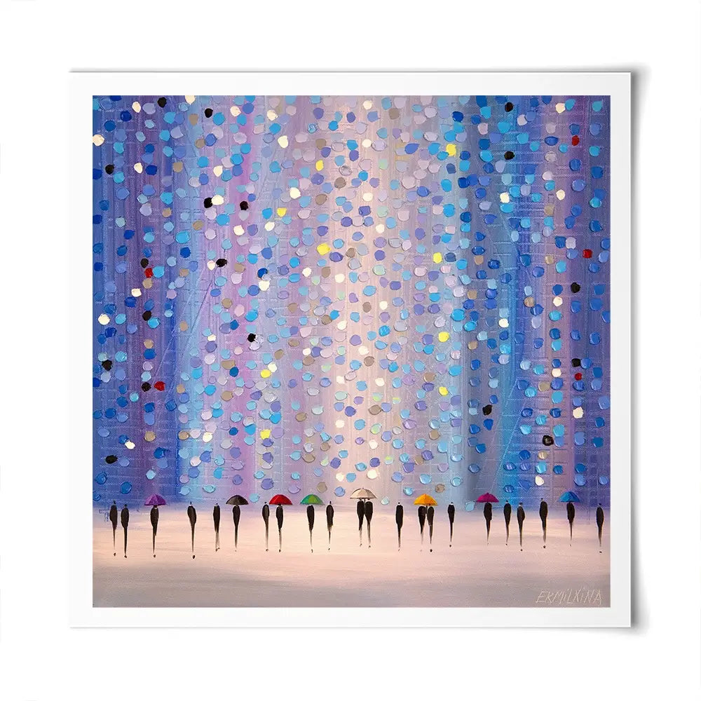 Colourful Umbrellas Against Purple Square Art Print Colourful Umbrellas Against Purple Square Art Print wall art product Ekaterina Ermilkina