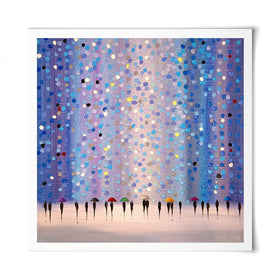 Colourful Umbrellas Against Purple Square Art Print Colourful Umbrellas Against Purple Square Art Print wall art product Ekaterina Ermilkina