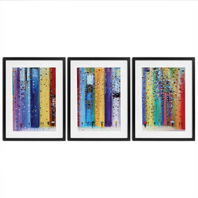 Colourful Umbrellas Framed Art Print Trio Colourful Umbrellas Framed Art Print Trio wall art product Ekaterina Ermilkina