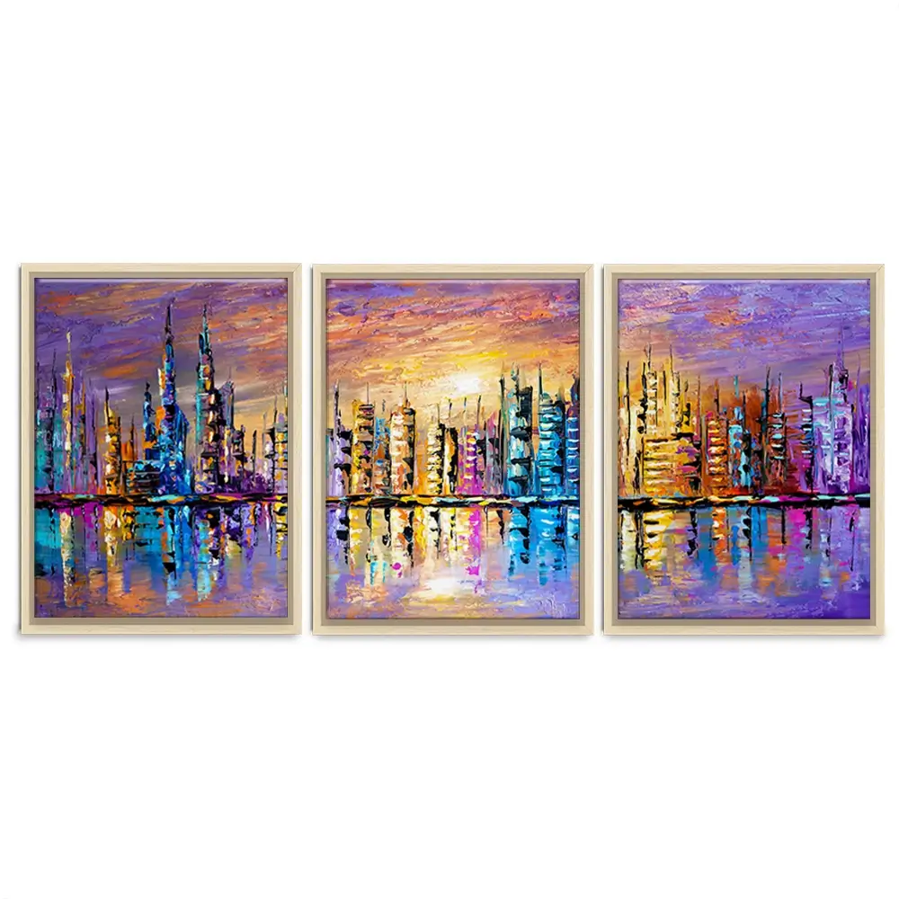 Colours Of The City Trio Canvas Print Colours Of The City Trio Canvas Print wall art product Osnat Tzadok