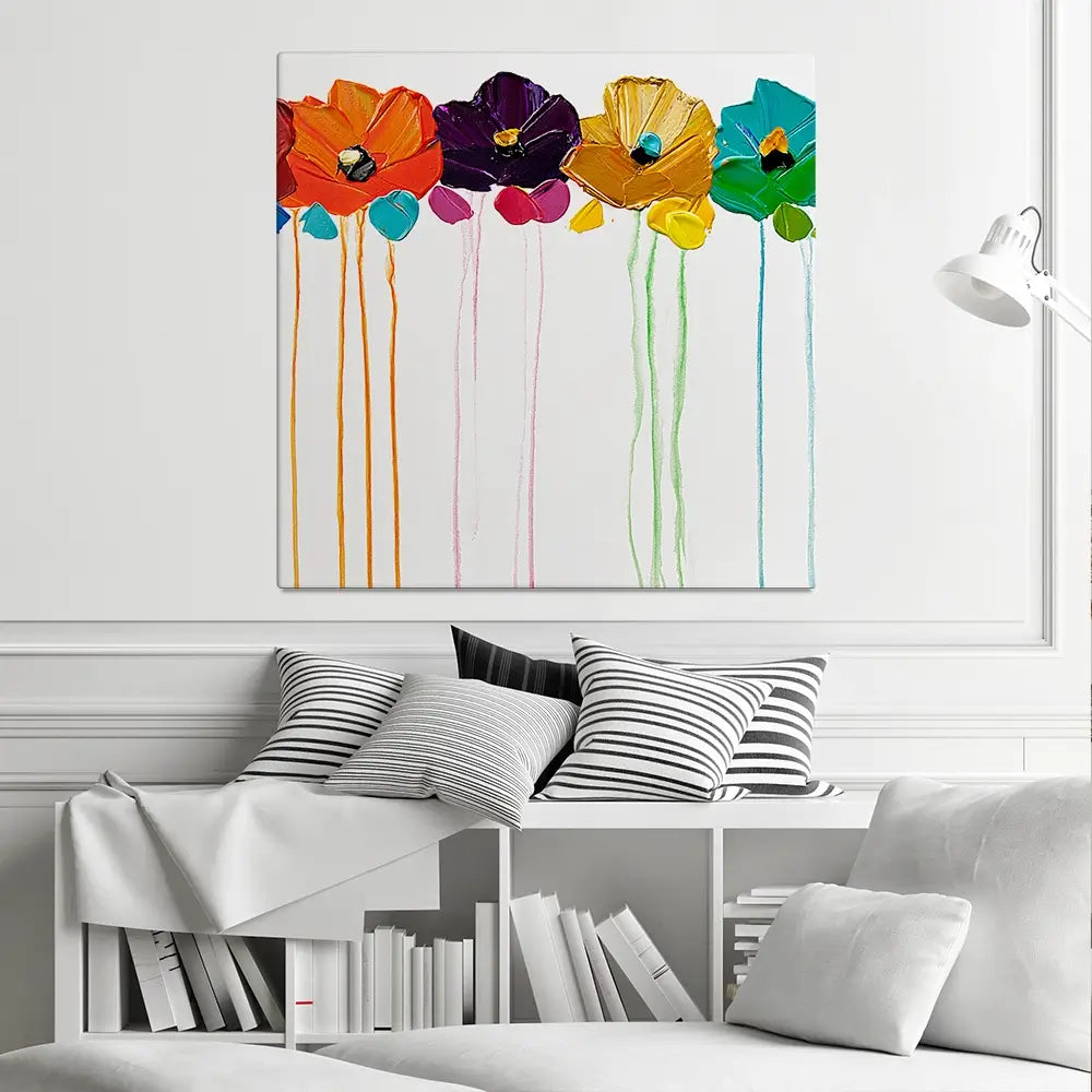 Colours On My Wall Square Canvas Print Colours On My Wall Square Canvas Print wall art product Art Print Shop