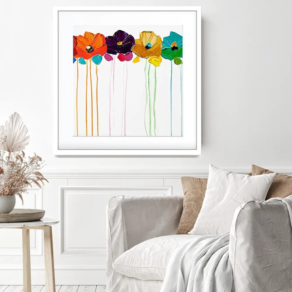 Colours On My Wall Square Framed Art Print Colours On My Wall Square Framed Art Print wall art product Art Print Shop