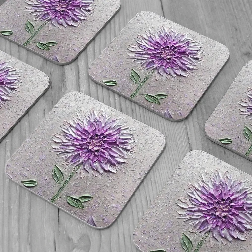 Comfortable Solitude Purple Coaster Set Comfortable Solitude Purple Coaster Set wall art product Nada Khatib