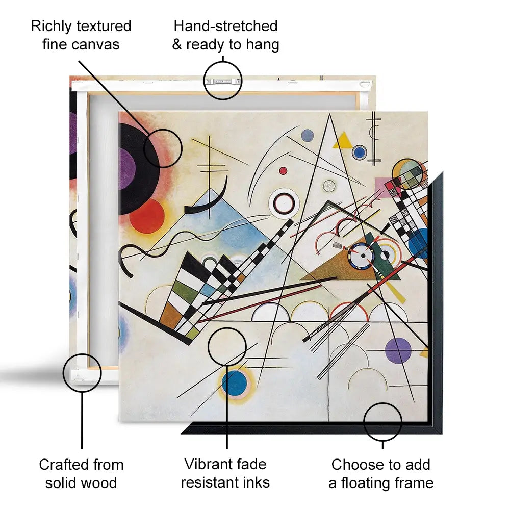 Composition 8 Square Canvas Print Composition 8 Square Canvas Print wall art product Wassily Kandinsky