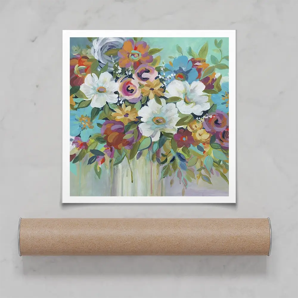 Confetti Bouquet Square Art Print Confetti Bouquet Square Art Print wall art product Carol Robinson