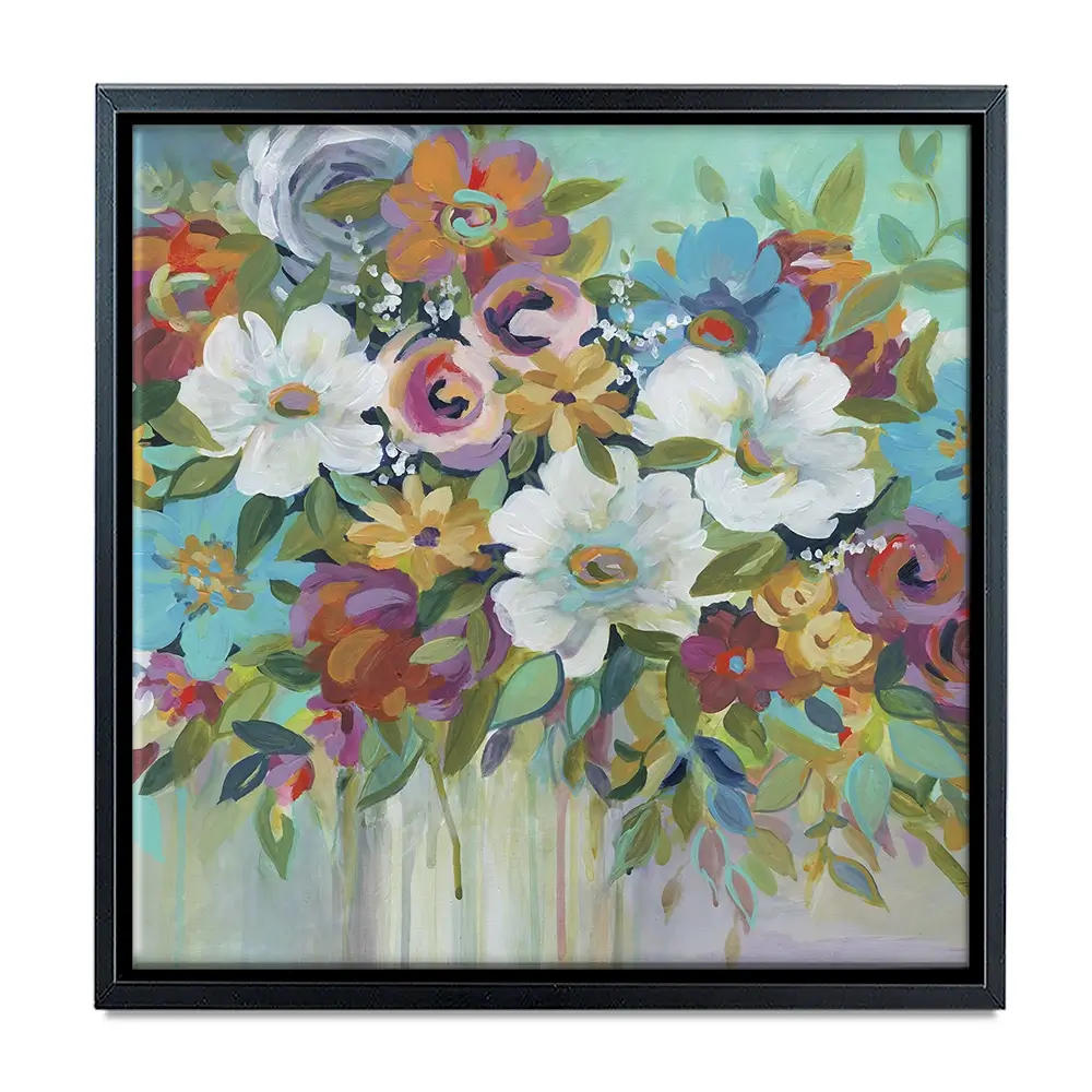 Confetti Bouquet Square Canvas Print Confetti Bouquet Square Canvas Print wall art product Carol Robinson