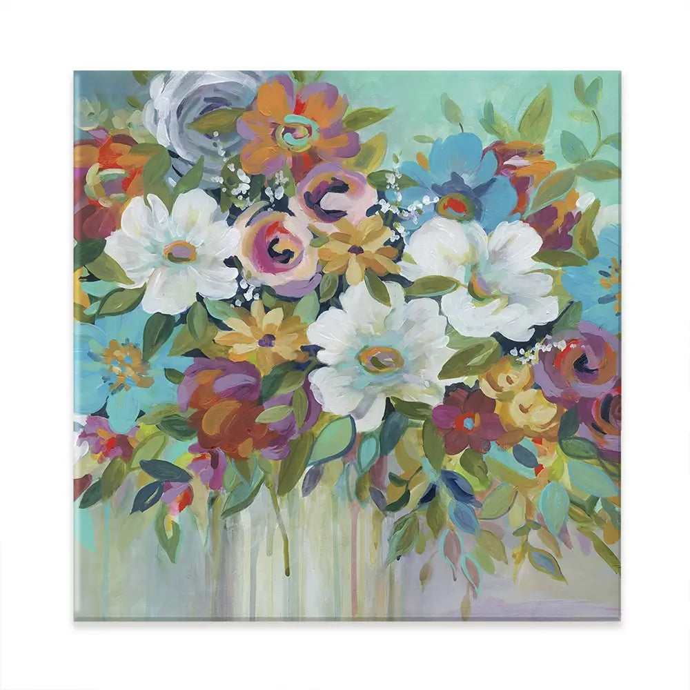 Confetti Bouquet Square Canvas Print Confetti Bouquet Square Canvas Print wall art product Carol Robinson