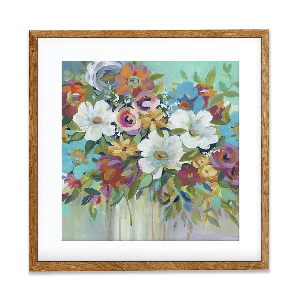 Confetti Bouquet Square Framed Art Print Confetti Bouquet Square Framed Art Print wall art product Carol Robinson